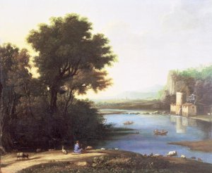 Italianate Landscape with a Goatherd Piping to his Goats