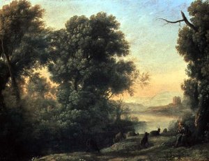 River landscape with Goatherd Piping