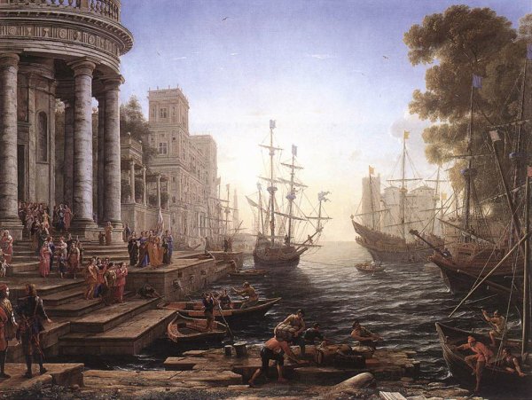 Port Scene with the Embarkation of St Ursula 1641