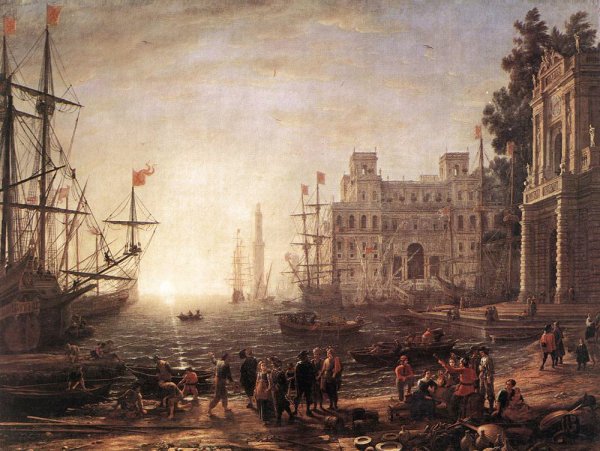 Port Scene with the Villa Medici 1637